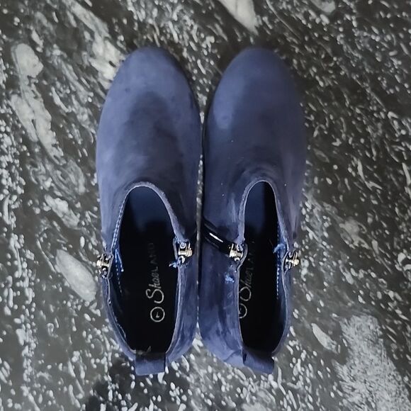 BRAND NEW SHOE LAND ELAINE ANKLE CHUNKY LOW HEELED ZIPPER BOOTS - Picture 6 of 14